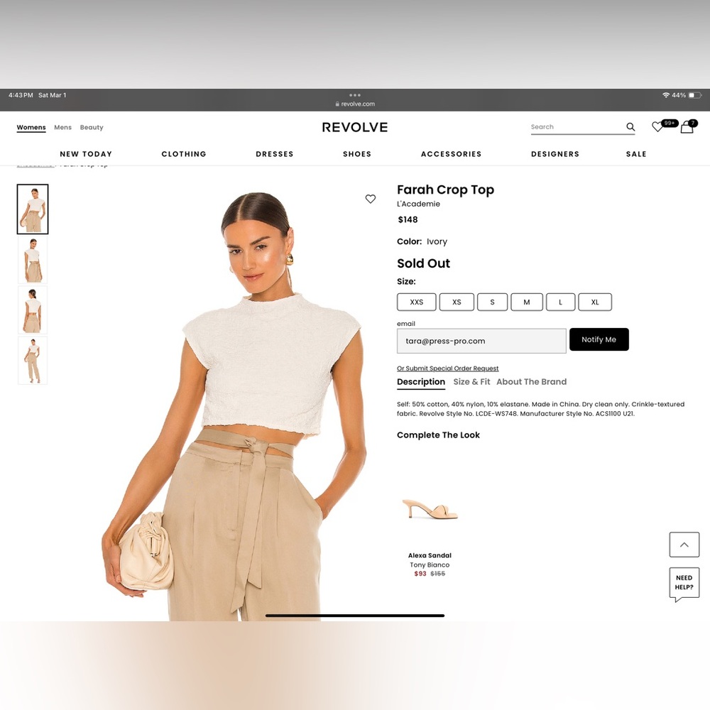 L’Academie Farah Crop Top.